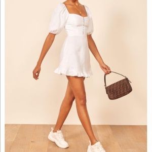 Reformation Seattle dress white linen